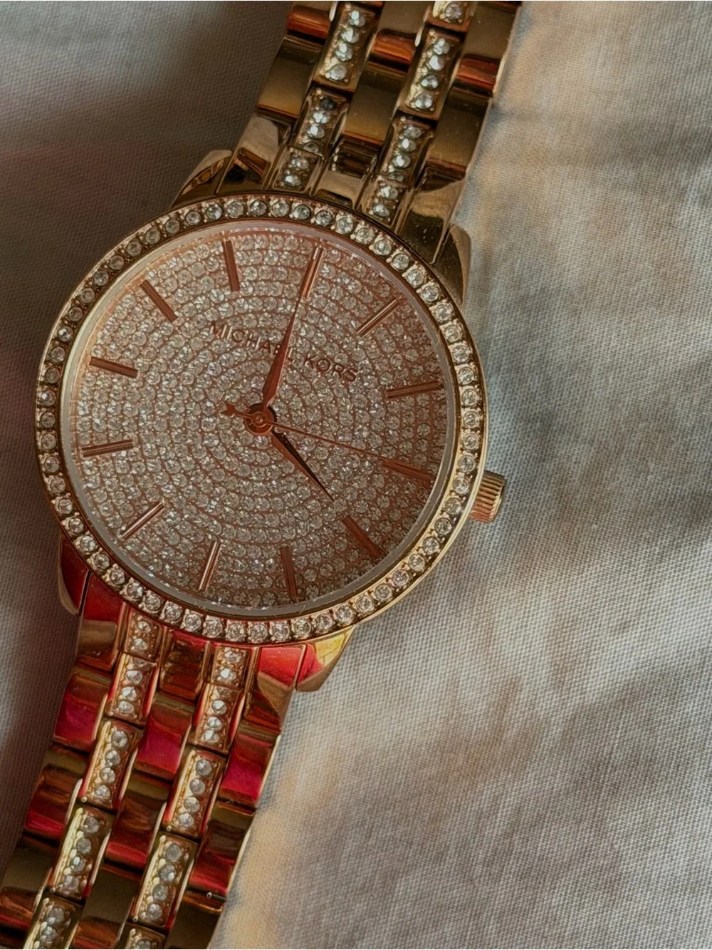 Michael Kors Rose Gold Crystal Dial Bracelet Watch